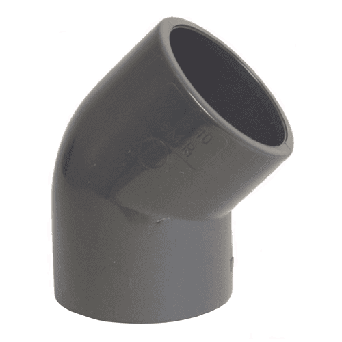 PVC press. pipe elbow 45°, 90 mm