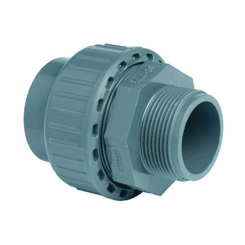 PVC pressure pipe 3-part coupling, male thread