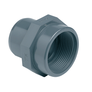 PVC press. pipe f.thr. adaptor, spigot 25-32 x 1"