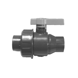 PVC press. pipe ball valve, 75 mm