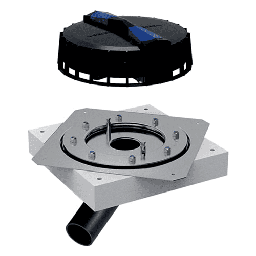 Geberit Pluvia outlet with connection flange, for roofing membrane