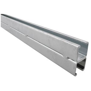 Strut fixing rail, hot dip galvanised, double, perforated