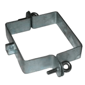 hinged pipe clamp, square, 80 x 80 mm M10, without pin