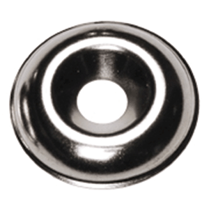 Nickel-plated cover plate, 23 mm with 6.1 mm hole