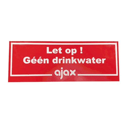 Ajax sticker 'NOT drinking water' - 147 x 55