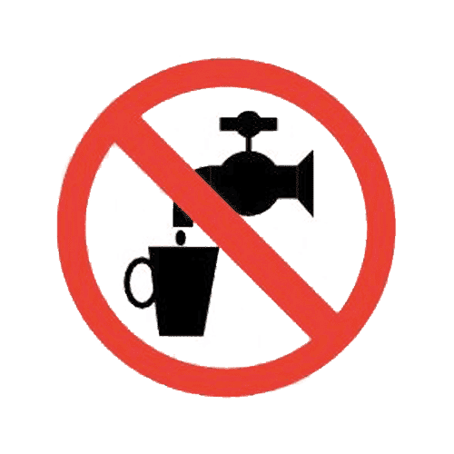 Ajax "no drinking water" sticker
