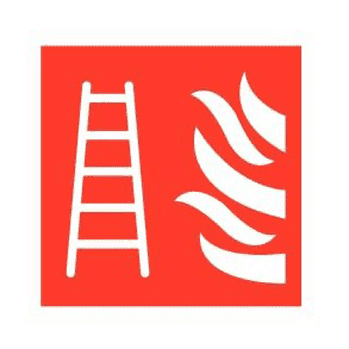 Ladder/flame pictogram, 200 x 200 mm, PVC 0.5 mm