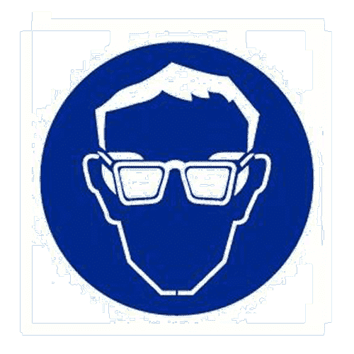 Safety goggles pictogram, 200 x 200 mm, PVC 0.5 mm