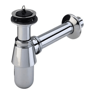 Viega chrome-plated bottle trap with plug, complete