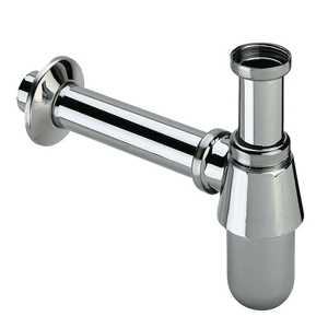 Viega bottle trap, chrome plated with wall pipe