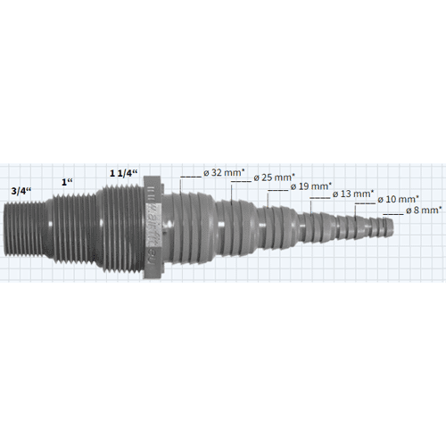 297168 Univ.slangkop. 3/4-1 1/4AG x 32-8mm
