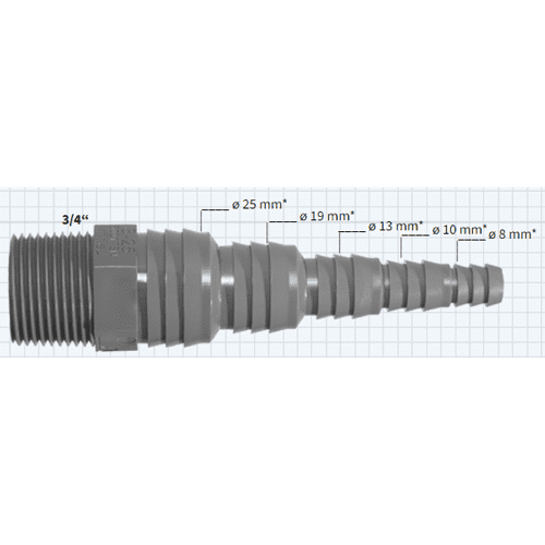 297169 Univ.slangkop. 3/4AG x 25-8mm