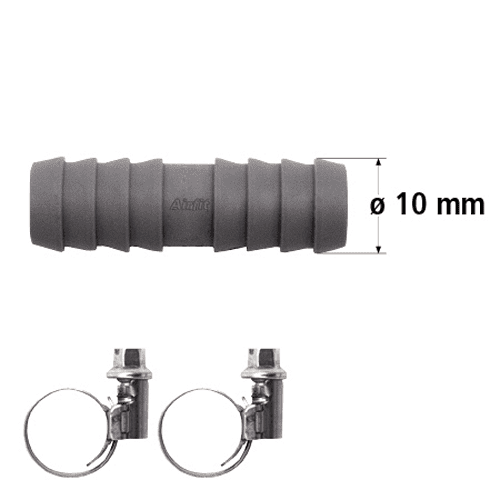 297183 PP double hose tail 10x10mm + clamp