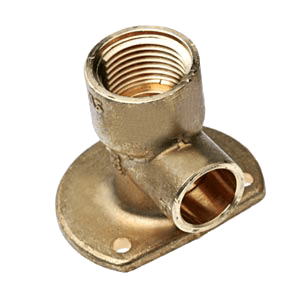 Clic brass wall plate with raised connection (female thread x cap.)