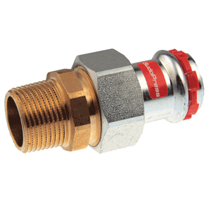 VSH SudoPress C-steel 3-part coupling, flat sealing surface, press x male thread