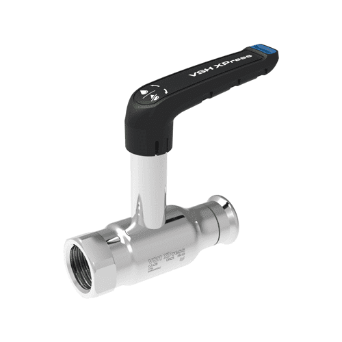 VSH XPress FullFlow stainless steel ball valve with extended spindle, press x thread