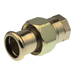 VSH XPress copper water 3-part coupling, flat sealing surface, press x female thread