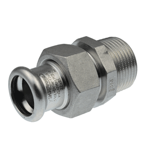VSH XPress stainless steel 3-part coupling, press x male thread