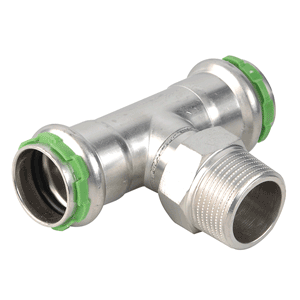 VSH SudoPress stainless steel reducer Tee press x male thread x press
