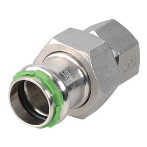 VSH SudoPress stainless steel 3-part coupling, flat sealing surface, press x female thread
