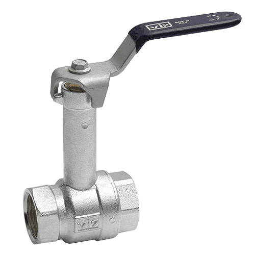 VIR nickel-plated ball valve 340LN with extended spindle PN25, 2x female thread