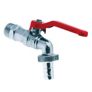 Bonfix ball valve with hose coupling, with handle 1/2"