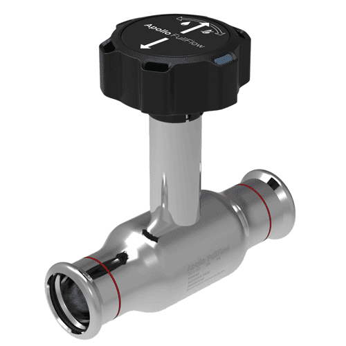 Apollo Fullflow galvanised ball valve, 2x press with extended spindle and delay lever