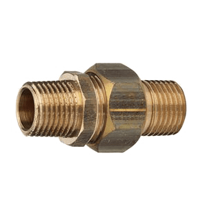 Viega 3-part coupling, conical sealing surfaces (2 x male thread) bronze