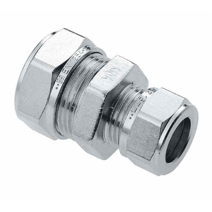 Reducer coupling nickel plated (2 x compression)