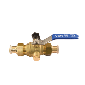 VSH ball valve with drain valve, Mapress