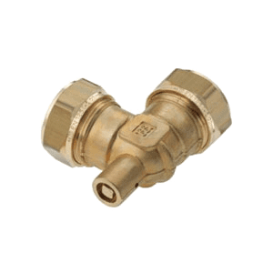Bonfix, elbow with vent valve (2 x compression)