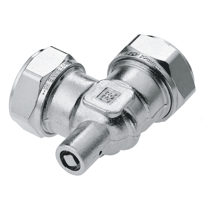 Elbow with valve vent nickel plated (2x compression)