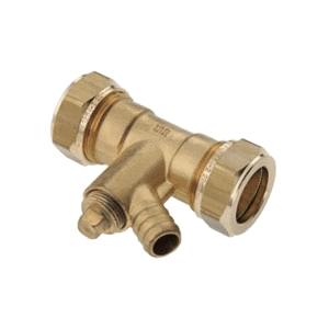 Bonfix, straight coupling with drain valve (2 x compression)