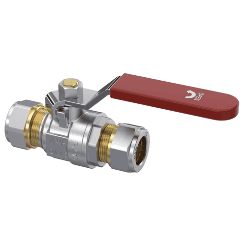Raminex ball valve S28, 2x compression with straight handle, blind