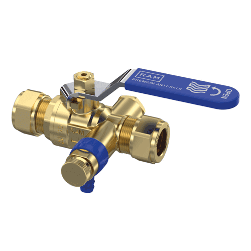Raminex kogelkraan S28 premium antikalk, 2x knel en aftapper