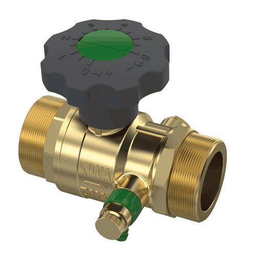 Raminex ball valve S28 premium anti-limescale, 2x male thread, drain valve