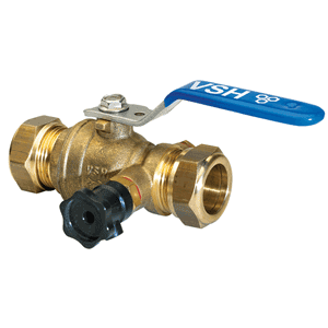 VSH ball valve, 2x compression with straight handle
