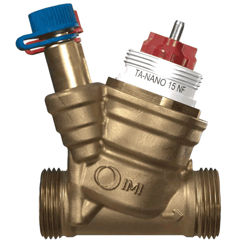 TA Nano Plus inregelafsluiter met buitendraad en meetnippels