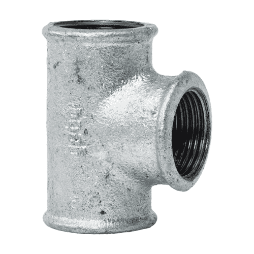 thumbnail image 2 of 3/4 X 3/4 X 1/2 Galvanized Reducing Tee – Pipe-Decor PDG RT-343412 2 of 3