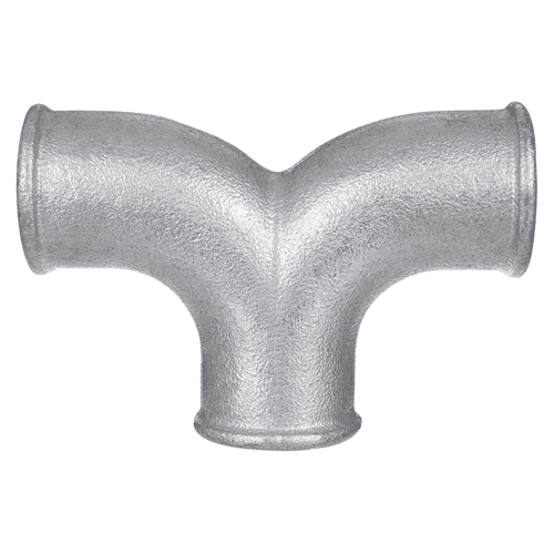 T-stuk 90gr 2x gebogen spruit (2x bi.dr./bu.dr.) nr. 132
