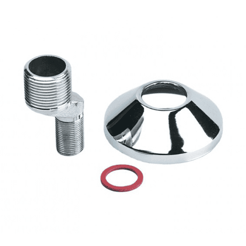 Offset coupling reach 17.5 mm, 3/8" x 3/4" with chrome cover plate