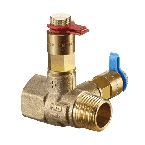 Oventrop pressure test valve PN25, f.thr., m.thr.