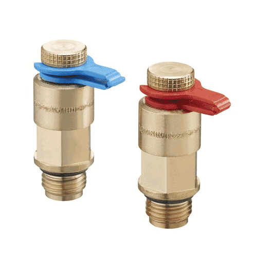 Oventrop pressure test valve red/blue