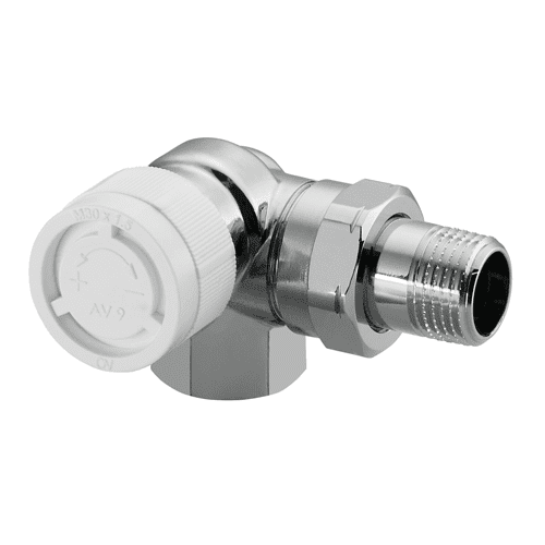 Oventrop CV9 thermostatische afsluiter chroom, dubbelhaaks rechts