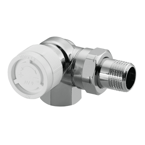 Oventrop CV9 thermostatic valve chrome, double-angle right