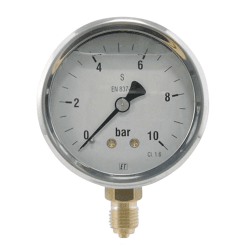 334905 Manometer glyc. 63 0-16B rad. ¼ bu