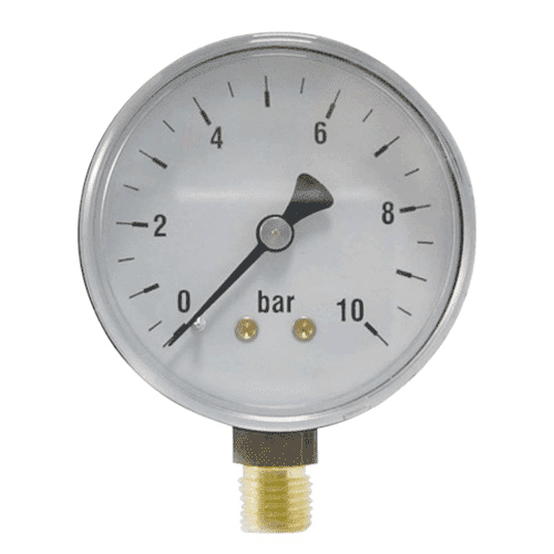 Plastic dry pressure gauge, 0-10 bar, radial