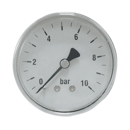 Plastic case dry pressure gauge, 0-10 bar, axial