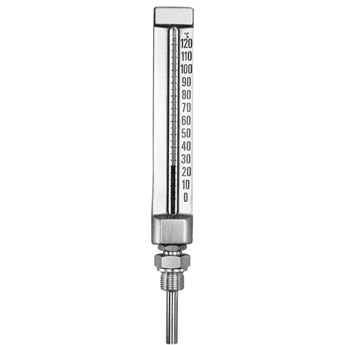 Rod thermometer, straight, range 0 to +120°C, 63 mm insert