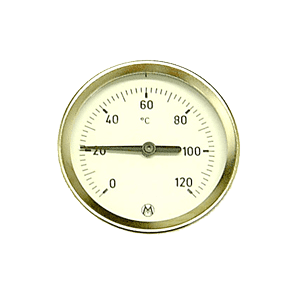 Bi-metaal wijzerthermometer 0-120 °C, axiaal